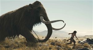 Steven Strait takes his pet mammoth for a run.