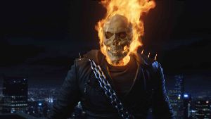 Ghost Rider finds the new petroleum-based Oil of Olay isn't compatible with the barbecue.