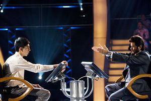 Dev Patel tries to teach Anil Kapoor the moves to YMCA during a quiet point in the show.