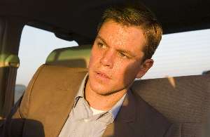 Matt Damon inquires as to the origin of the pooey smell on the back seat.