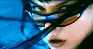 Funny how Milla Jovovich needs eye protection from Ultraviolet rays.